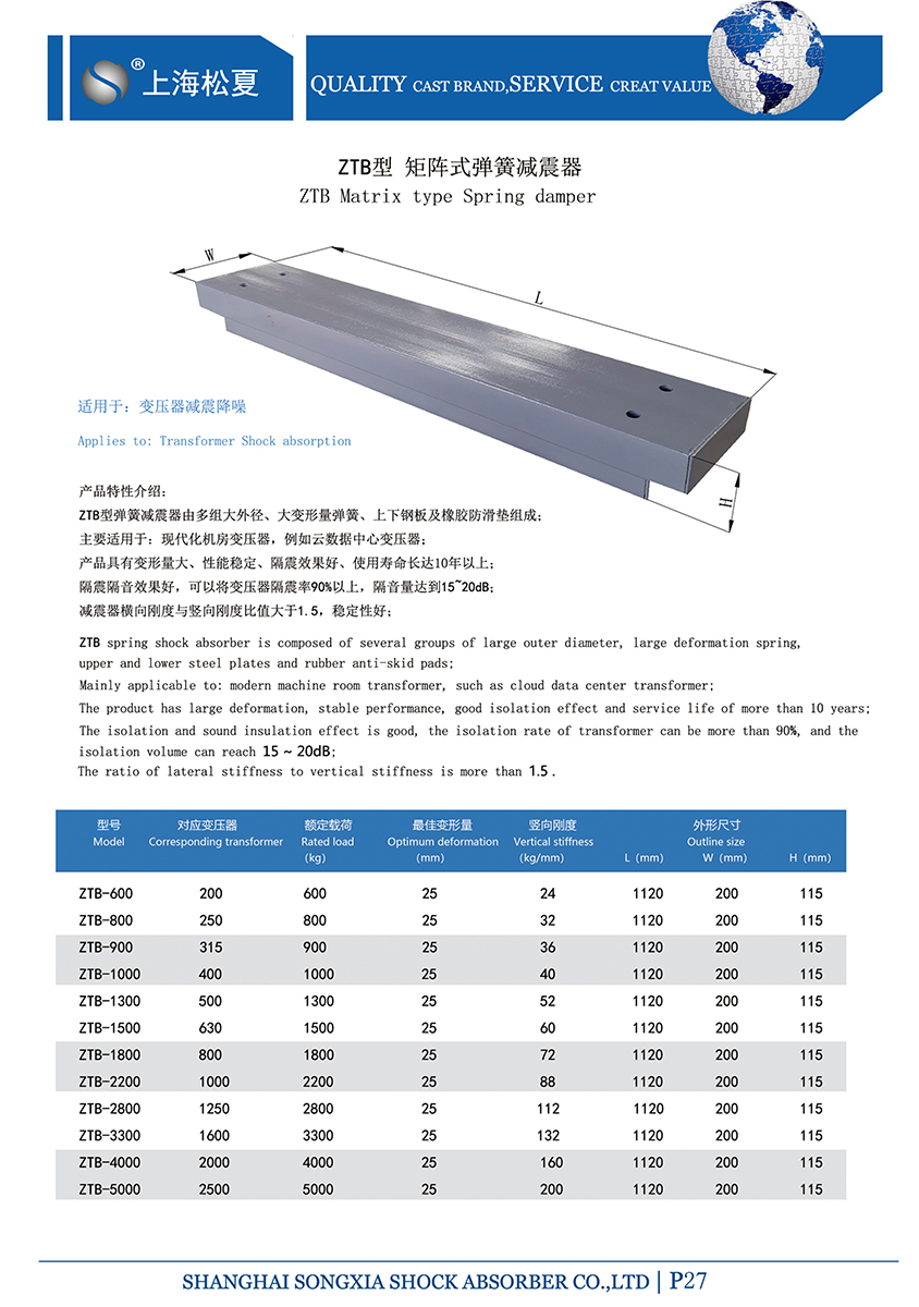 矩陣式<a href='http://m.02577.cn' target='_blank'><u>彈簧減震器</u></a>-變壓器專用